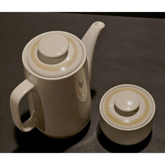 VINTAGE Impressions by Danielle Stoneware Coffee Pot Sugar Bowl Japan MCM EUC - Picture 5 of 10